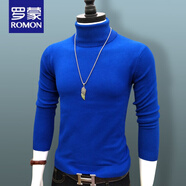 羅蒙（ROMON）毛衣男士半高領(lǐng)秋冬厚款打底衫韓版潮流針織衫羊衫大碼修身保暖 高領(lǐng)毛衣  寶藍色 XL (125-140斤)