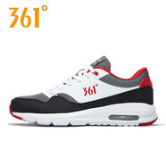 361°男鞋運動(dòng)鞋春季新款361男士休閑鞋網(wǎng)面透氣輕便防滑氣墊跑步鞋男 曜石黑/宇宙灰(網(wǎng)面） 44