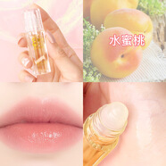 XUEYINZI八杯水滾珠潤唇保濕滋潤男女補水無色透明潤干裂打底唇膏 水蜜桃味