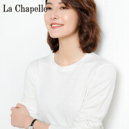 拉夏貝爾（La Chapelle）【秒殺】秋冬柔軟女圓領(lǐng)大碼羊 毛毛衣套頭寬松打底針織衫 純100自動發(fā)熱白色 純100自動發(fā)熱S