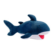 名創(chuàng)優(yōu)品（MINISO）海洋系列鯊魚公仔女生可愛毛絨玩具玩偶家居場景擺件柔軟沙發(fā)抱枕 深色鯊魚25*50cm抱枕