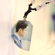 戎夏DIY照片定制水晶項鏈男女情侶寶寶刻字相吊墜創(chuàng  )意生日禮物送女友 月牙左 一張照片