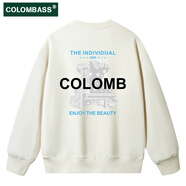 Colombass潮牌ins圓領衛(wèi)衣男秋冬季加厚寬松美式oversize情侶裝長袖打底衫 杏色(情侶款) L(建議120-135斤)