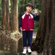 汪汪隊立大功汪汪隊男童衛衣套裝春秋款新款寶寶兒童春季運動(dòng)套裝男孩衣服 深紅色毛毛（兩件套） 120