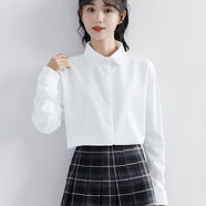 盛賽熙2023款加絨加厚春秋冬韓版女裝打底職業(yè)裝長袖襯衫女學(xué)生制服襯衣 白色【不加絨】 M 推薦【95斤-105斤】