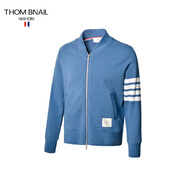 thombnail TB四道杠棒球服男飛行員V領(lǐng)夾克休閑潮流四條杠外套帥氣時(shí)尚外套 天藍色 4XL 6碼