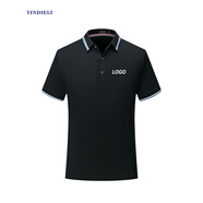 印爹利 工裝工作服定制企業(yè)T恤定做短袖翻領(lǐng)工衣訂做文化衫印logo刺繡 黑色 XL