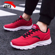 安踏男鞋跑步鞋子2025新款冬季網(wǎng)面鞋冬季青少年透氣運(yùn)動(dòng)鞋男 大紅/黑/安踏白(5529皮革面) 44.5