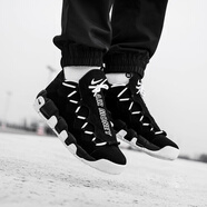 耐克（NIKE）新款男鞋Air More Uptempo 皮蓬A(yù)IR MONEY白紅全黑籃球鞋 AJ2998-001 黑色 39