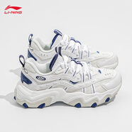 李寧貓爪運動(dòng)鞋女鞋冬季2026新款復古老爹鞋透氣減震軟底低幫休閑鞋子 標準白 37.5 (235mm)