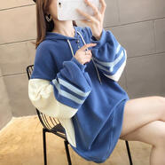 寶喬旭特大碼女裝斤冬秋裝超大號加肥加大胖妹妹衛衣 （棉）牛仔藍 9916 薄款 XL 200-250斤