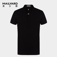 MAILYARD/美爾雅短袖T恤 純棉商務(wù)男士夏季翻領(lǐng)休閑 720 黑色 L /50