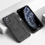 宋兵甲（ZOBIG） 蘋果11ProMax手機(jī)殼 防摔 iPhone11柔軟皮質(zhì) 潮流 男保護(hù)殼 蘋果11Pro【配鋼化膜】-夜空黑