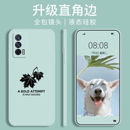 貝倫斯適用 vivo iQOO Neo5手機殼液態(tài)硅膠直邊防摔全包邊軟殼男女潮 IQOONeo5【淡青色*楓葉】
