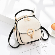 磁點(diǎn) 上新多功能小包包雙肩包女春夏新款韓版百搭甜美撞色時(shí)尚單挎迷你兩用小背包潮 米白配黑