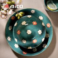 愛陶AITO日本原產(chǎn)進(jìn)口美濃燒日式餐具陶瓷碗碟套裝 小碗飯碗湯碗 現(xiàn)代輕奢 春意碗碟套裝（釉下彩+亮釉雪花面）