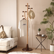 淺梵衣帽架黑胡桃木實(shí)木衣架落地臥室掛衣架單桿樹(shù)形創(chuàng  )意簡(jiǎn)易家用房間 北美黑胡桃木+櫸木-定制單拍不發(fā)