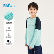 361°童裝 兒童長(cháng)袖25春秋男女童3-14歲撞色長(cháng)袖針織衫 綠160