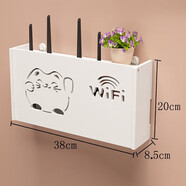 柏苑無(wú)線(xiàn)wifi電視機頂盒路由器置物免打孔收納盒子壁掛式裝飾遮擋箱 小貓-大號