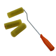 邦涂飾（Bang tu shi） 邦涂飾系列拉毛滾筒刷拉花滾筒肌理漆藝術(shù)滾刷工藝彈性涂料花紋 4寸小花一個(gè)支架3個(gè)滾芯