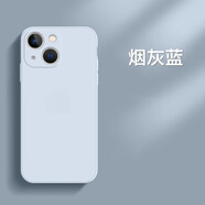 笑源  iPhone13手機殼蘋(píng)果16/15/14/12/11pro液態(tài)硅膠xsmax薄防摔軟殼全包plus簡(jiǎn)約鏡頭高男士女款Xr 親膚手感【煙灰藍】硅膠殼 蘋(píng)果13【6.1寸】