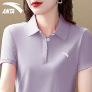 安踏（ANTA）短袖t恤女polo衫2025夏季女子正肩翻領(lǐng)運(yùn)動(dòng)休閑透氣半袖羽毛球服 -3羅衣紫 M 165