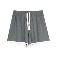 旺冉胖人女裝顯瘦款套裝夏裝大碼胖妹妹200斤韓版胖mm特夏季polo領(lǐng) 灰色【單條褲子】 M【建議100斤內(nèi)】