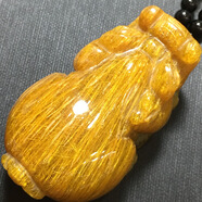 金發(fā)晶綠幽靈鈦晶貔貅吊墜 水晶飾品 男女款 一圖一物 801順發(fā)滿發(fā)貔貅珠鏈款