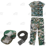 馬賽克軍訓(xùn)服褲子女生迷彩服加肥加大碼寬松透氣耐磨耐撕扯軍訓(xùn)褲 綠方塊(褲子+T恤+帽子+腰帶) 175碼 體重:131斤-145斤