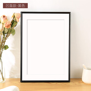 彩糖塘窄邊鋁合金空白相框空框掛墻裝裱十字繡拼圖海報畫(huà)框A3a4框架定制 8068-凹面-黑色 8K【可放38.2*26.6CM】