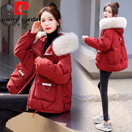 皮爾卡丹（pierre cardin）羽絨服女短款2025新款冬裝韓系溫柔時(shí)尚小個(gè)子時(shí)尚厚外套顯瘦女裝 紅色 2XL 135-150斤