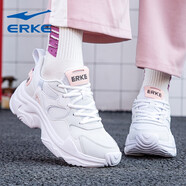 鴻星爾克（ERKE）女鞋運動鞋女2025年夏季新款網(wǎng)面透氣跑步鞋女休閑老爹鞋輕便跑鞋 正白/露灰3243 40