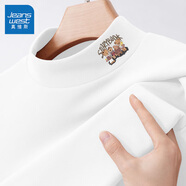 真維斯（JEANSWEST）長袖t恤打底衫女裝秋冬季新款雙面絨上衣服立領保暖衣純色內搭女 白色 小復古故事_K_左領角 L