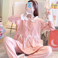 欣情美（Xinqingmei）孕婦睡衣春夏季薄款月子服產(chǎn)后哺乳大碼家居服4月5喂奶出院服套裝 2017 L碼建議100-120斤