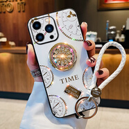 悅基【現(xiàn)貨速發(fā)】鑲鉆蘋果14手機殼iPhone14pro保護套max十四promax女 【雅白色】白色皮繩扣+掛繩黑卡 iPhone14 Pro