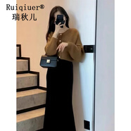 瑞秋兒針織連衣裙女秋冬季新款女裝輕熟甜美氣質(zhì)御姐溫柔感套裝裙子 套裝 S