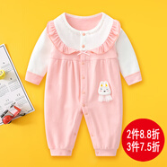 迪迪熊日記（DIDIXIONGRIJI）新生兒連體衣春秋季女寶寶哈衣爬服長(cháng)袖初生嬰兒衣服春裝3-6個(gè)月7 長(cháng)袖淑女小兔 80cm