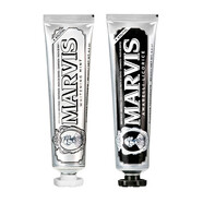 MARVIS瑪爾仕亮白去漬輕奢薄荷牙膏85ml*2支裝 清新去漬美 瑪爾斯 銀色+黑色