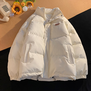 西域傳奇 美式棉服男外套秋冬季加厚面包服寬松立領羽情侶棉衣絨服棉襖男 米杏色680 L (110斤-140斤）優(yōu)先發(fā)貨