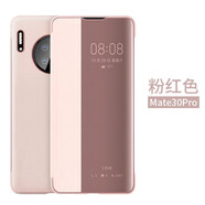 RNX 華為mate30手機殼mate30pro5G智能視窗手機套mMT30e翻蓋全包皮套防摔保護套 mate30 Pro【粉紅色】+全屏軟膜