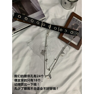 讓霧腰帶女酷ins鏈條蝴蝶裝飾朋克褲腰鏈子配飾jk制服原宿風(fēng)嘻哈皮帶 黑色單排孔 大小蝴蝶腰鏈腰帶