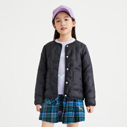 安奈兒（Annil）[火山巖蓄熱]女童輕薄羽絨服新款時髦中大童休閑保暖外套冬 F478黑調花 110cm