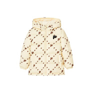 斐樂(lè )（FILA）兒童款  老花滿(mǎn)印連帽長(cháng)袖服 米白色