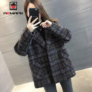 AEMAPE毛呢大衣女2026秋冬季新款加棉不加棉呢子外套女裝小個(gè)子 黑粉色【不加棉溥款】_298# S _70-104斤