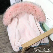Radinka2024秋冬新款韓版女短外套寬松學(xué)生加絨加厚毛領(lǐng)寬松顯瘦牛仔棉服 牛仔上衣【粉色】 L