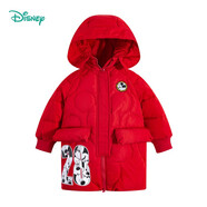 迪士尼寶寶（Disney Baby）迪士尼童裝男童羽絨服趣味米奇中長(cháng)款羽絨服厚實(shí)防寒 大紅 24個(gè)月/身高90cm