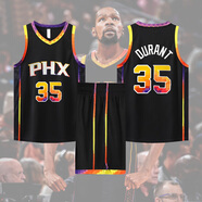 凱日虎 杜蘭特球衣35號太陽(yáng)隊kd籃網(wǎng)7號城市版復古雷霆隊籃球服套裝定制 YW-829太陽(yáng)22城市版黑35號杜蘭特 L碼(160-165cm 110-120斤）