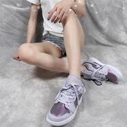 耐克（NIKE）新款女鞋Air Jordan 1 Low GS AJ1籃球粉紫白情人節(jié)女子高幫鞋 554723-505 電光紫 35.5