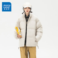 真維斯（JEANSWEST）面包服女短款羽絨棉衣棉服女裝2025年新款秋冬季外套加厚保暖棉襖 米白色 4XL