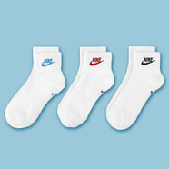 耐克（NIKE）男襪女襪子 2025新款NIKE透氣吸汗3雙裝運動(dòng)襪籃球襪時(shí)尚休閑襪 DX5074-911/中襪(三雙裝） L/26-28厘米/42-46碼